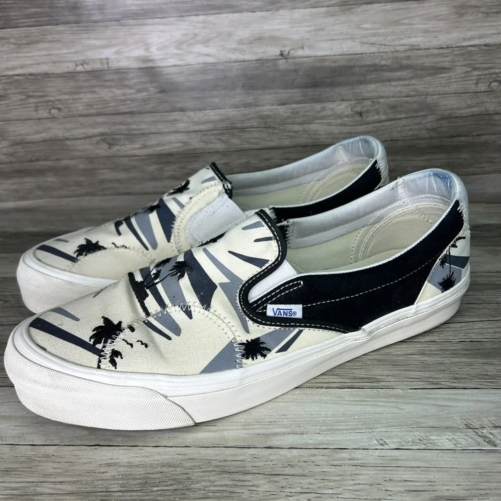 Vans Classic Slip-On LX Bricolage Palm Tree Sneaker Lo Canvas Shoe Mens 13